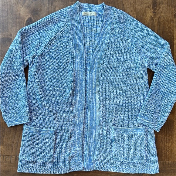 WoolOvers Sweaters - Blue Knit Cotton Cardigan